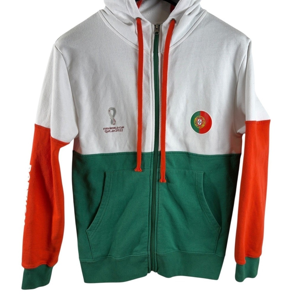 Portugal Soccer‎ Hoodie Mens S FIFA World Cup 2022 Colorblock Full Zip Fan Gear